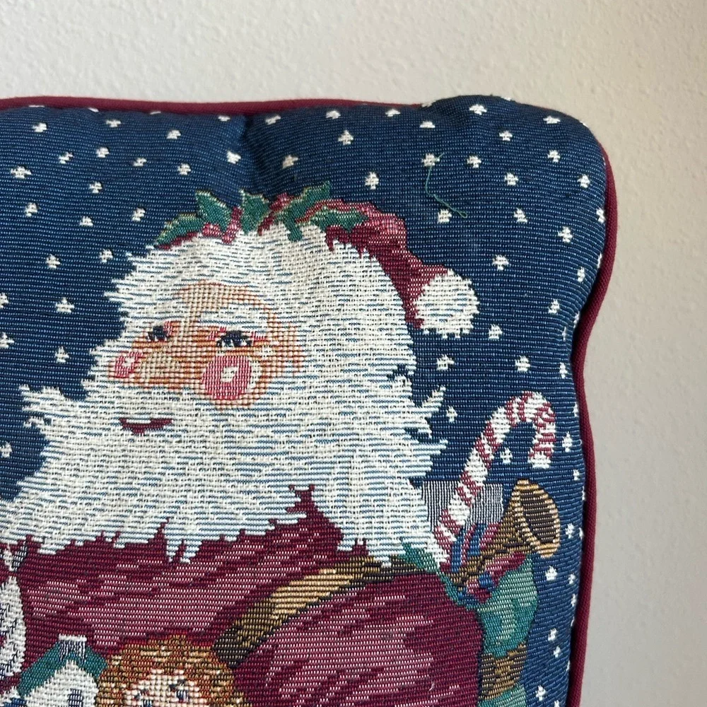 Festive Santa Claus Tapestry Pillow